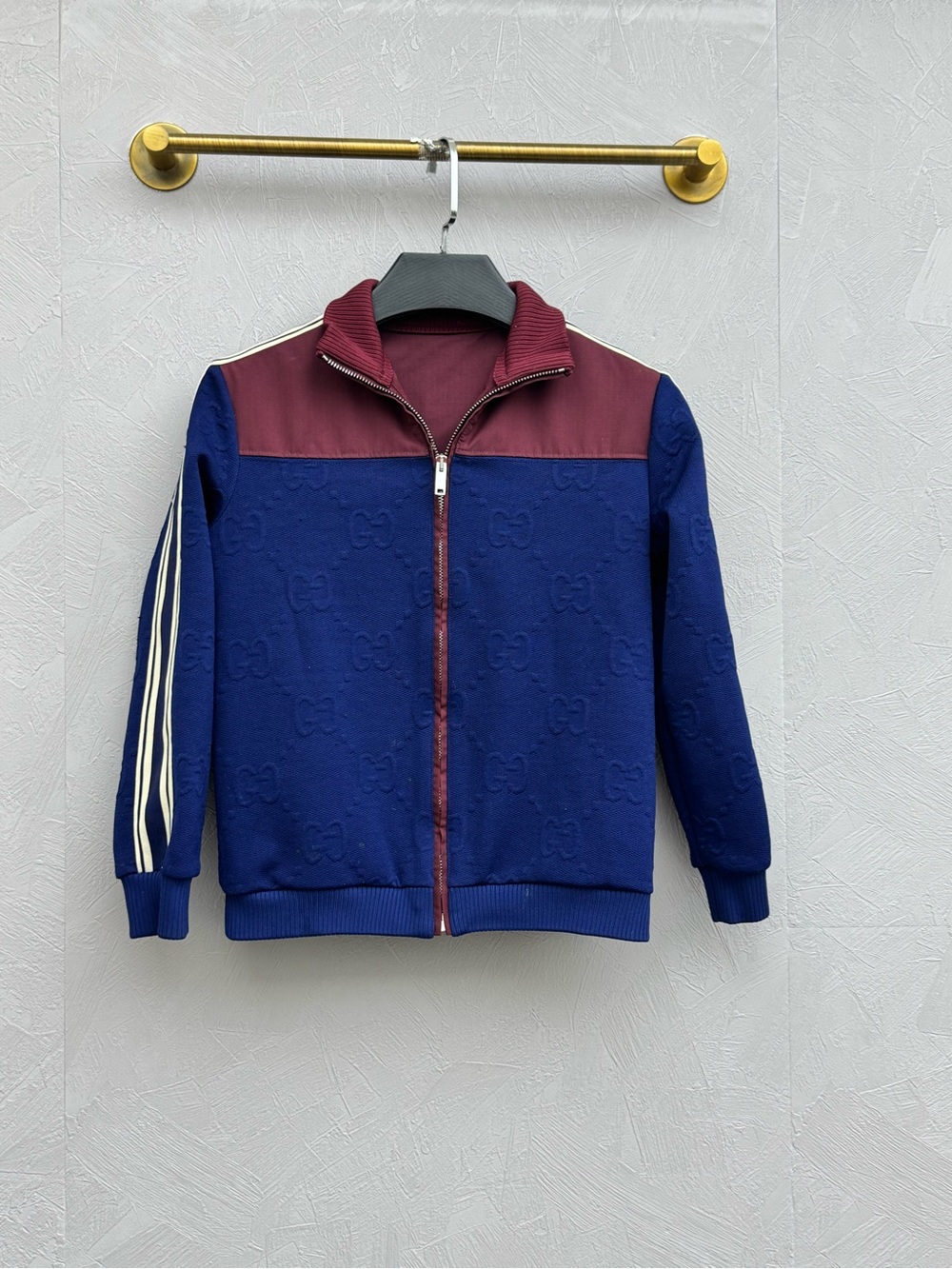 🚩steal Gucci Kids Blue & Burgundy Zip-Front Track Jacket